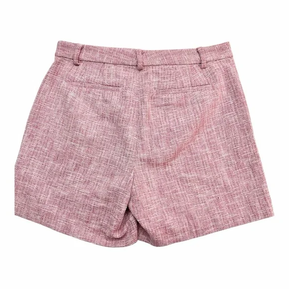 Lauren Ralph Lauren Pink Tweed Shorts Size 8 High Waist Tailored Chic - Picture 3 of 10